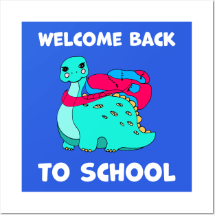 Welcome Back to School cute stegosaurus Posters and Art